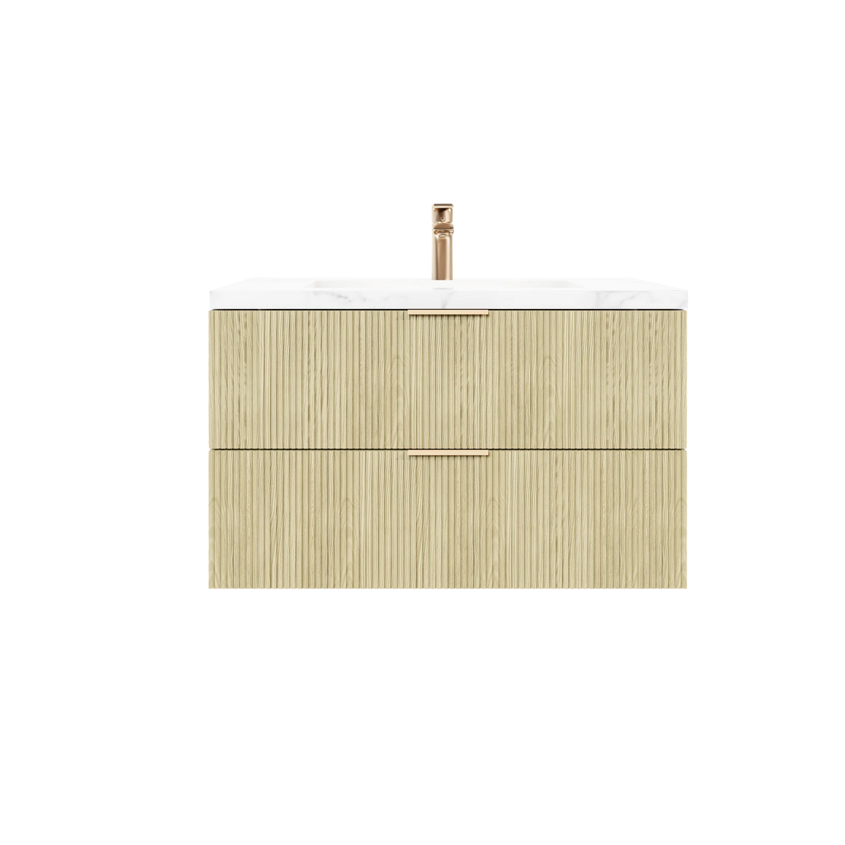 Axiom Haven Fluted Wall-Mounted PVC Cabinet with Soft closing drawers