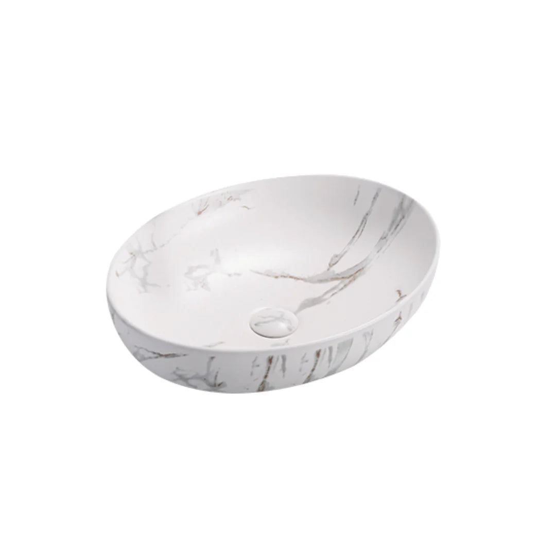 Carrara With Gold Vein Basin
