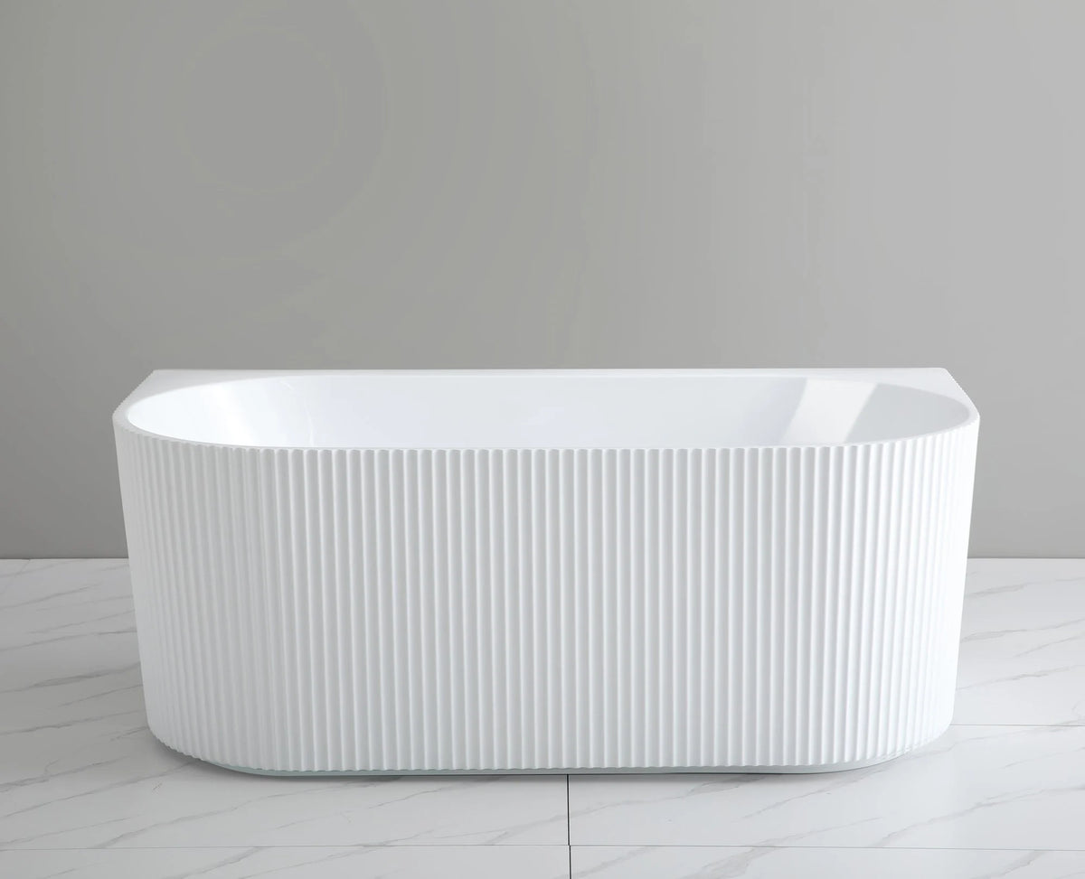 Bali Fluted Freestanding Back to Wall Bathtub