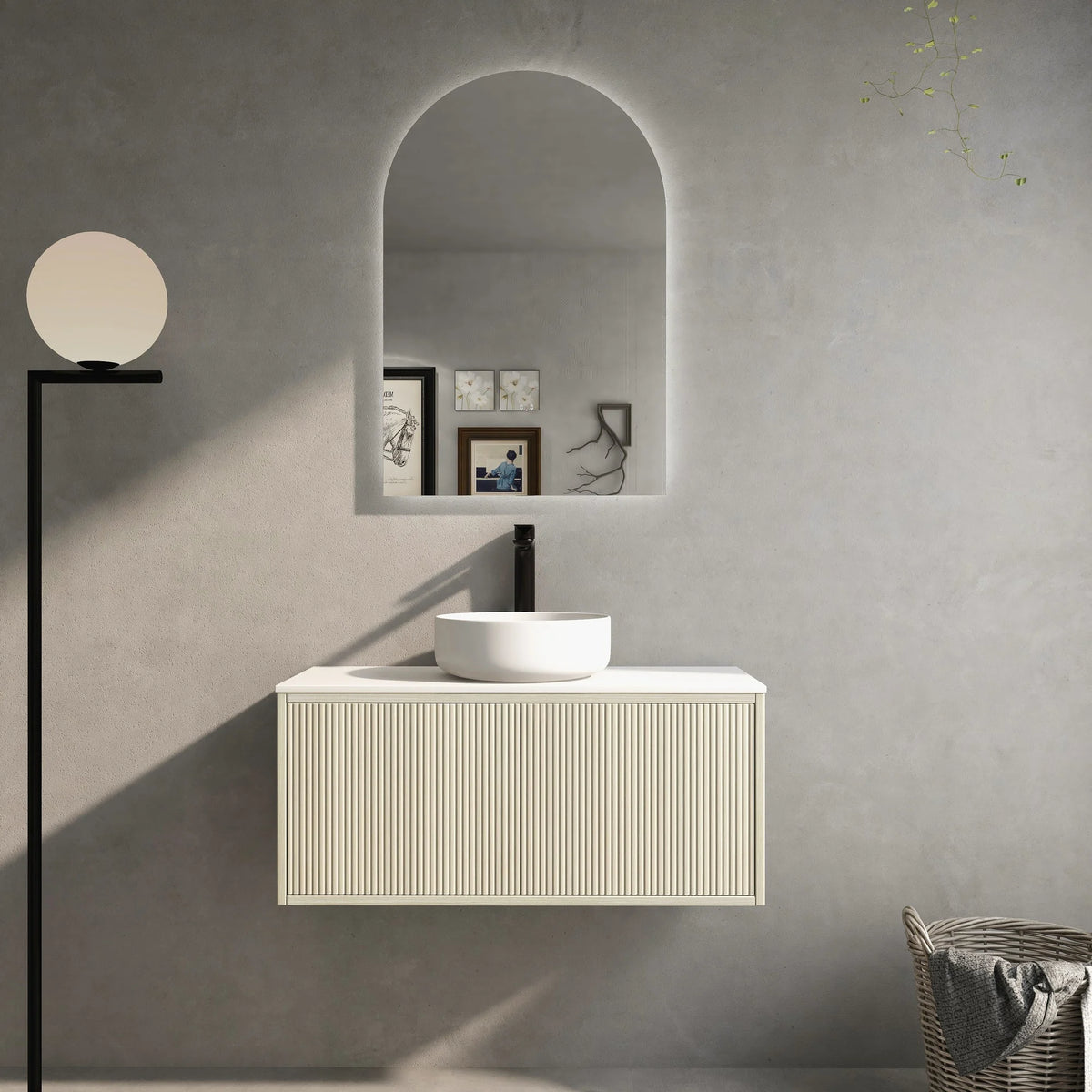 Bellevue Slim Wall-Mounted Vanity (Right Drawer)