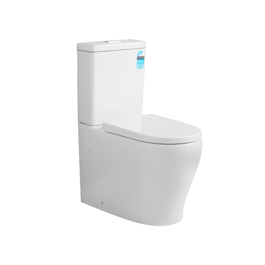 Zeus Tornado Flush Back to Wall Rimless Toilet Suite Trap Included