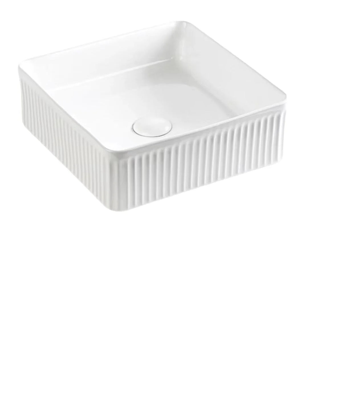 Athena Fluted Square Premium Ceramic Above-Counter Basin