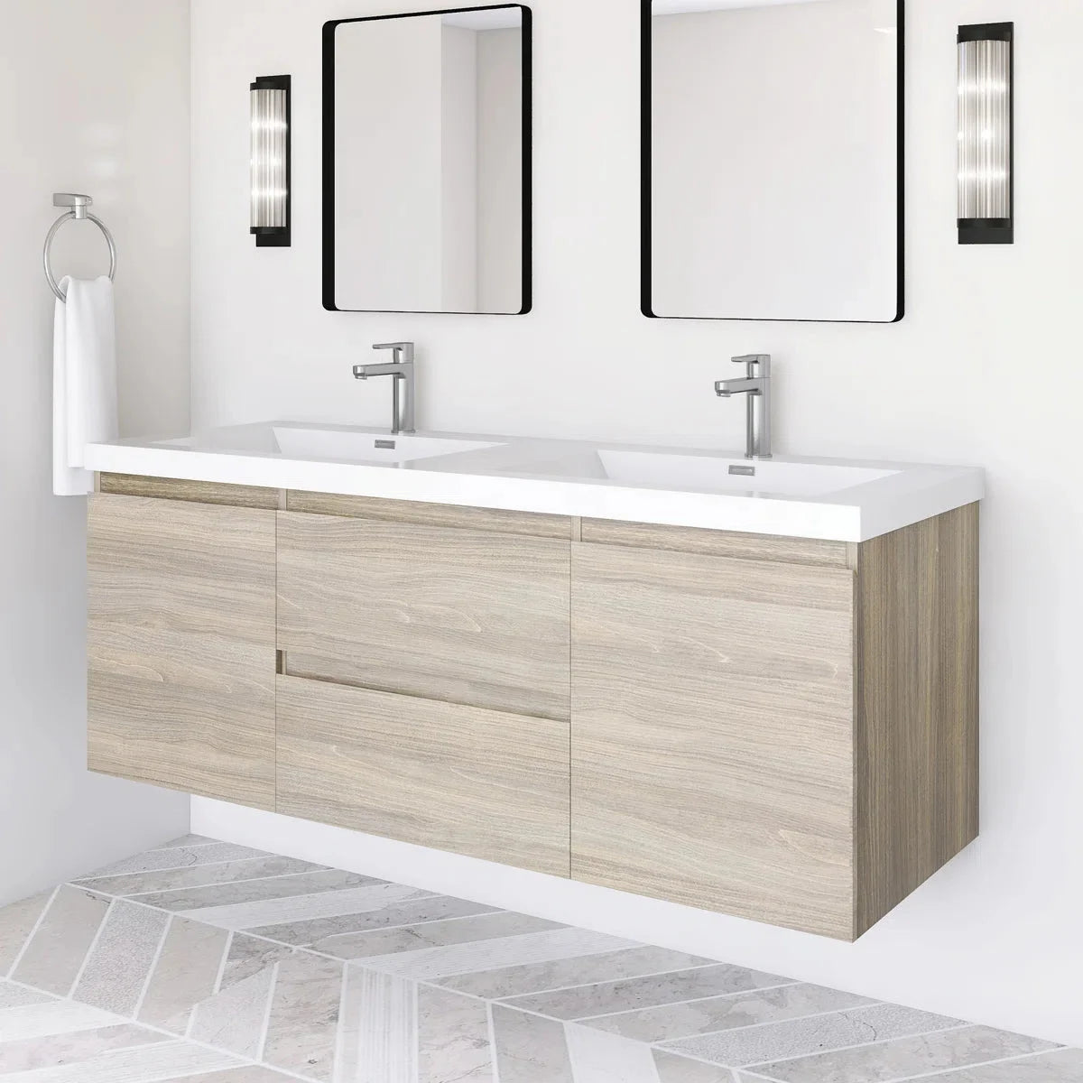 Modern Wall-Mounted Bath Vanity