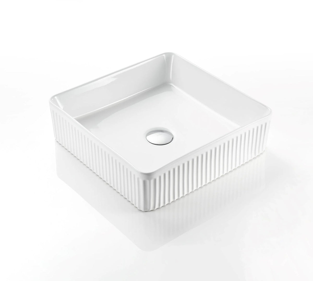 Cascade Fluted Square Art Basin
