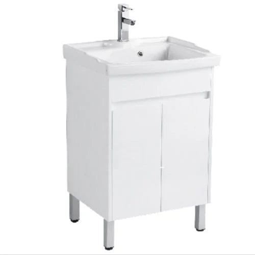 PVC cabinet with ceramic laundry sink with Soft closing doors