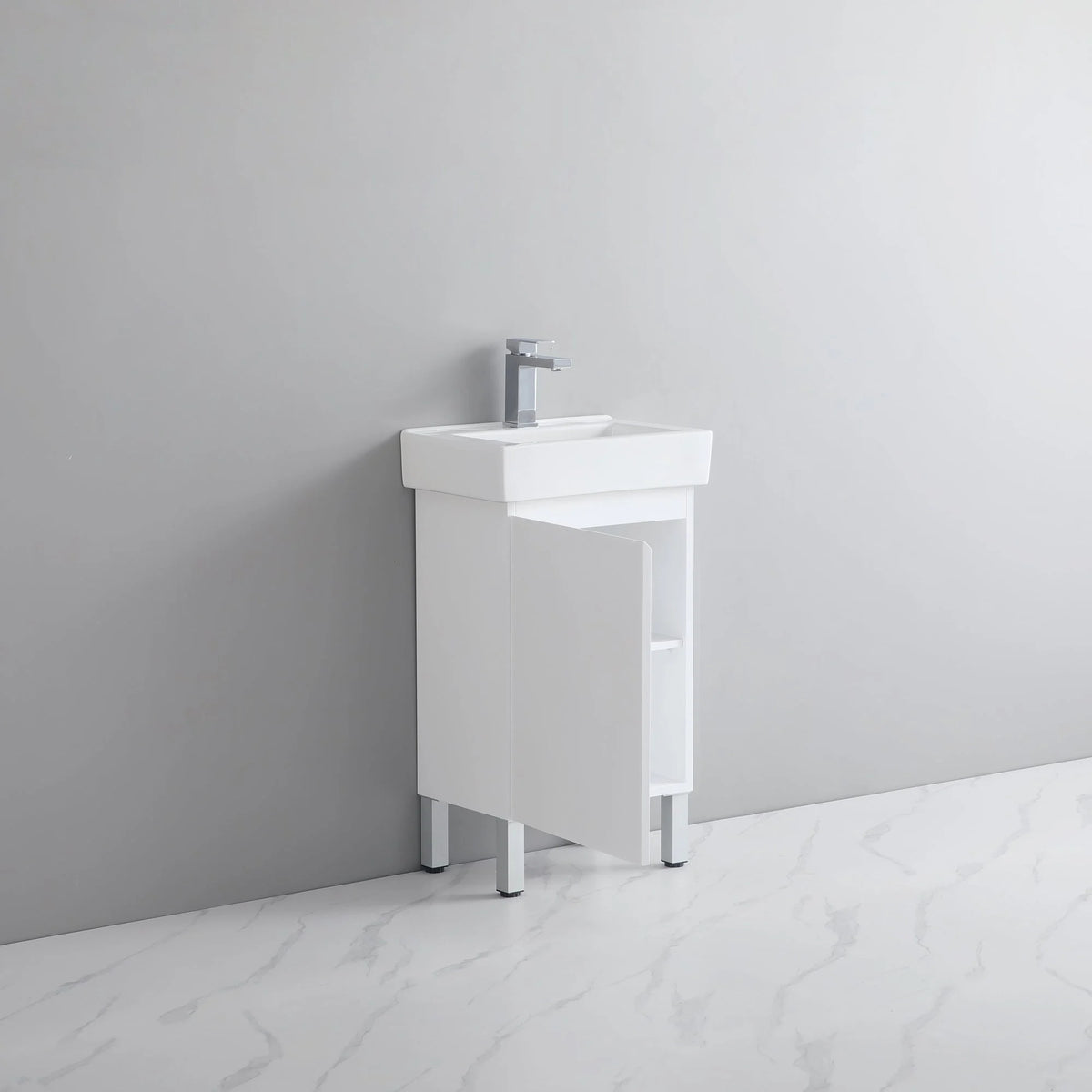 Polyurethane PVC Slim Floor Vanity