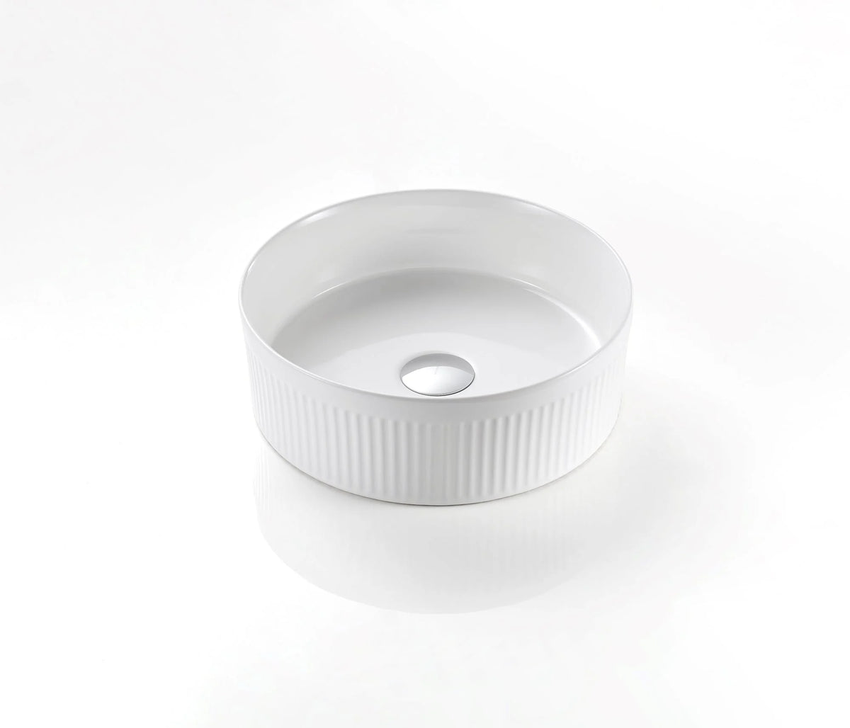 Athena Fluted Round Premium Ceramic Above-Counter Basin