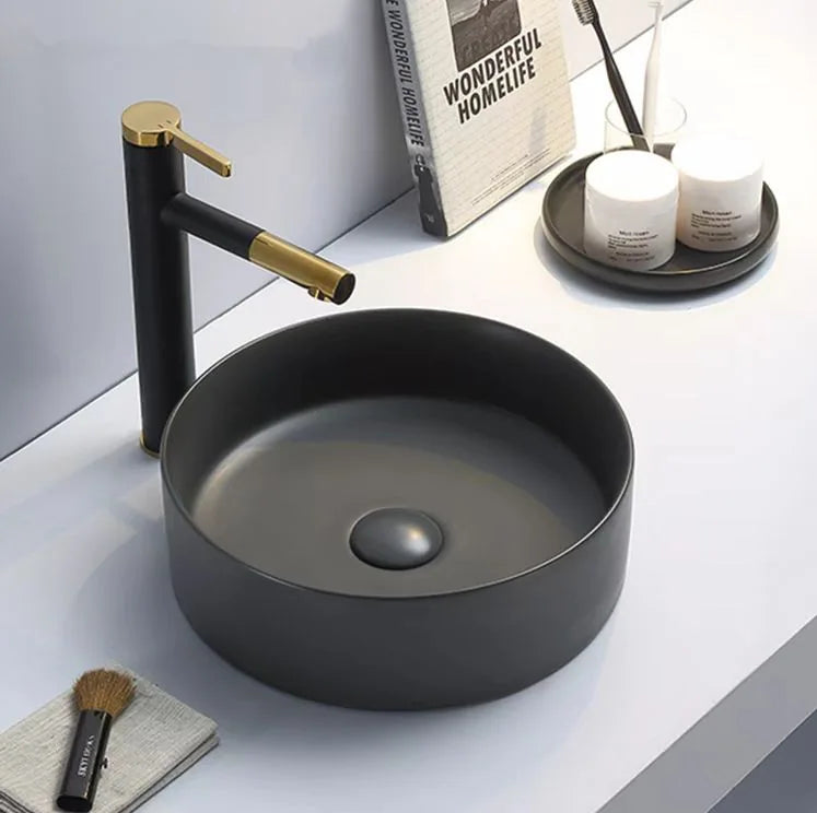 Above Counter Basin, Dark Matt Grey Ceramic Basin
