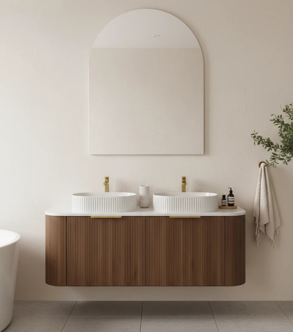 CETO Artis Wall-Hung PVC fluted Curved Cabinet