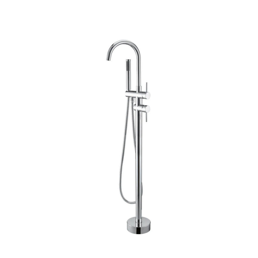 Chrome Freestanding Bath Mixer with Handheld Shower