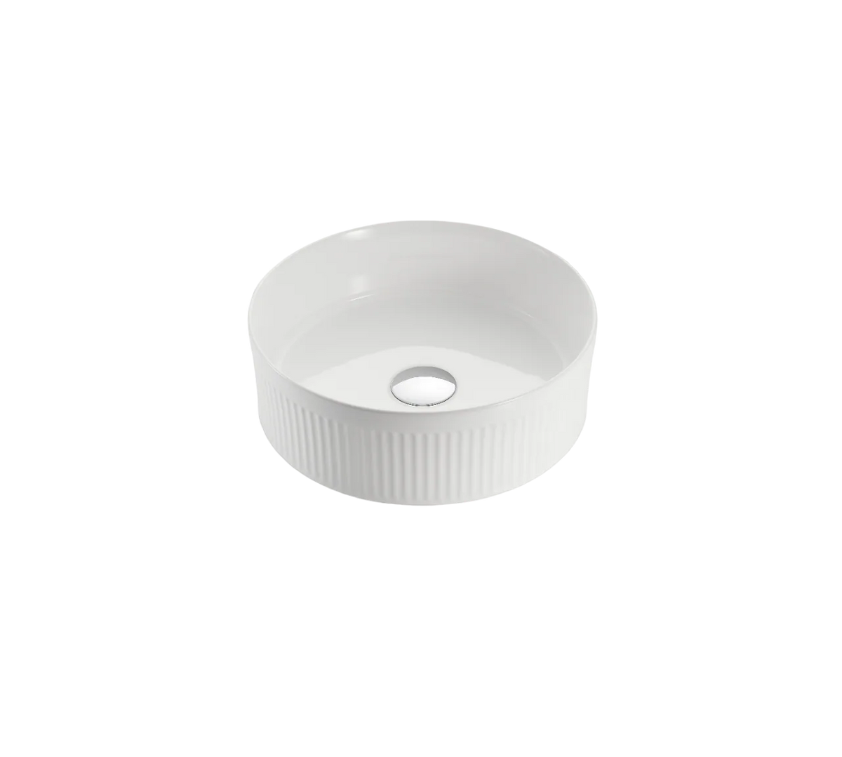 Athena Fluted Round Premium Ceramic Above-Counter Basin /MW