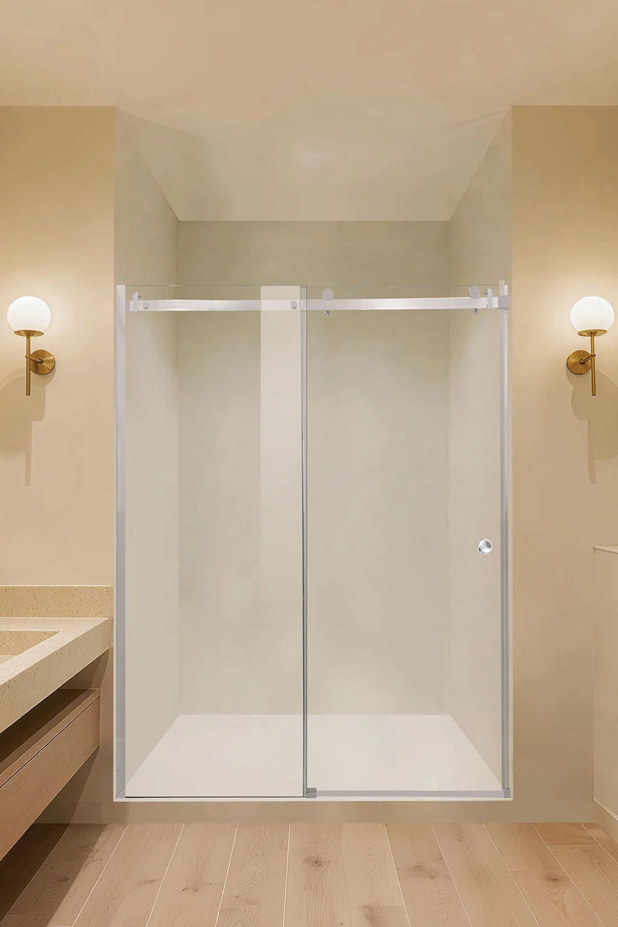 Package B - Wide Frameless Double Sliding Shower Screen WTW