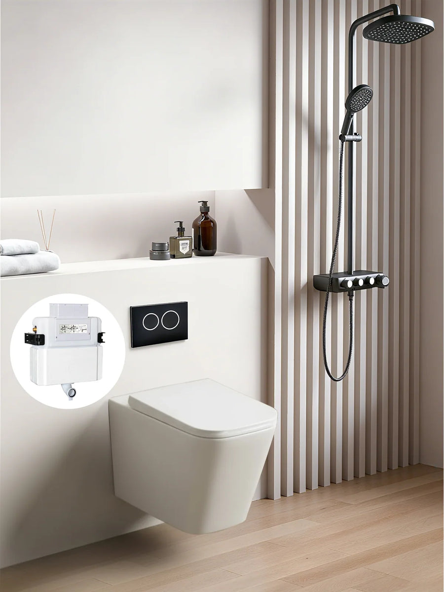 Qubist R&T inwall floor toilet suite /