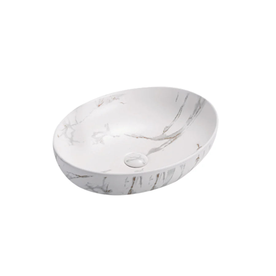 Carrara With Gold Vein Basin