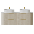 KDK Artis Wall-Mounted PVC fluted Curved Cabinet with Soft-Close Drawers — product view