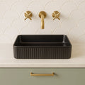 Vito Athena Fluted Square Premium Ceramic Above-Counter Basin — detail 3