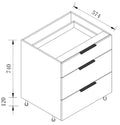 3-Drawer Floor Kitchen Cabinet - Cabinet Only, No Door Panel — detail 3