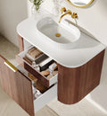 KDK Wall-Mounted PVC Fluted Curved Cabinet with Inner Drawers — detail 2