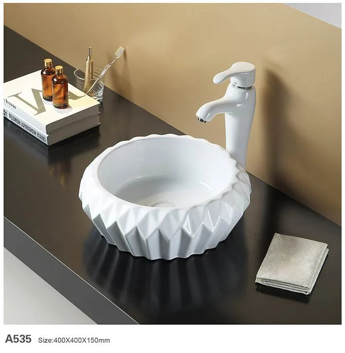 Oslo Diamond Round Ceramic Above-Counter Basin