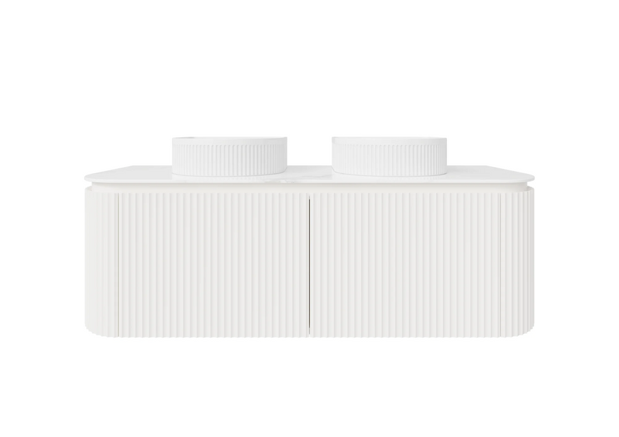 Noosa Fluted Curved Vanity with Side Drawers