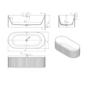 KDK Ceto Cascade Cast Stone Solid surface Bath with Overflow — detail 6