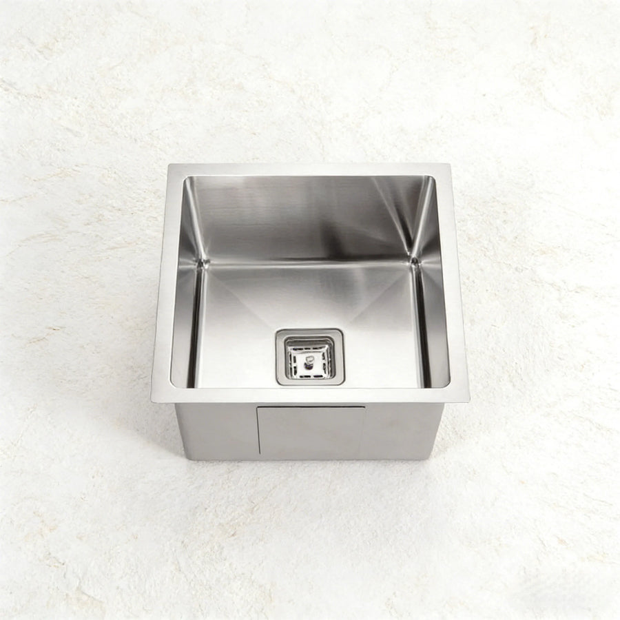 Seamless Metal Kitchen Sink Square Waste PSW-S included