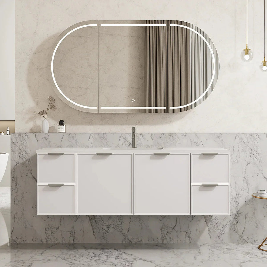 Wall-Mounted PVC Cabinet with Soft Closing Doors