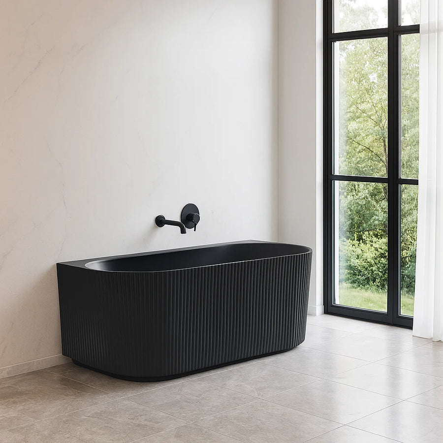 Bali Fluted Freestanding Back to Wall Bathtub