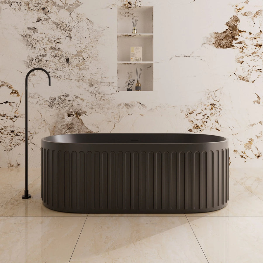 Ceto Cascade Cast Stone Solid surface Bath with Overflow