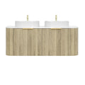 Wall-Mounted PVC Fluted Curved Cabinet with Inner Drawers — product view