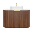 Wall-Mounted PVC Fluted Curved Cabinet with Inner Drawers — product view