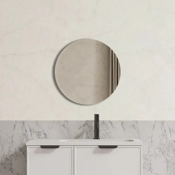 Luna Round Frameless Pencil Edge Plain Mirror