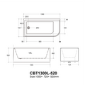 KDK Casey Left/Right Corner Bath -, Non-Overflow, Multiple Sizes — detail 5
