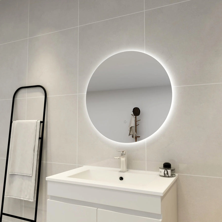 Elegant LED Backlit Square Mirror - Smart Touch Controls