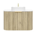 Wall-Mounted PVC Fluted Curved Cabinet with Inner Drawers — detail 2