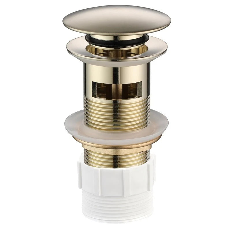 Brass Push-Button Sink Stopper Waste Mushroom Top Overflow