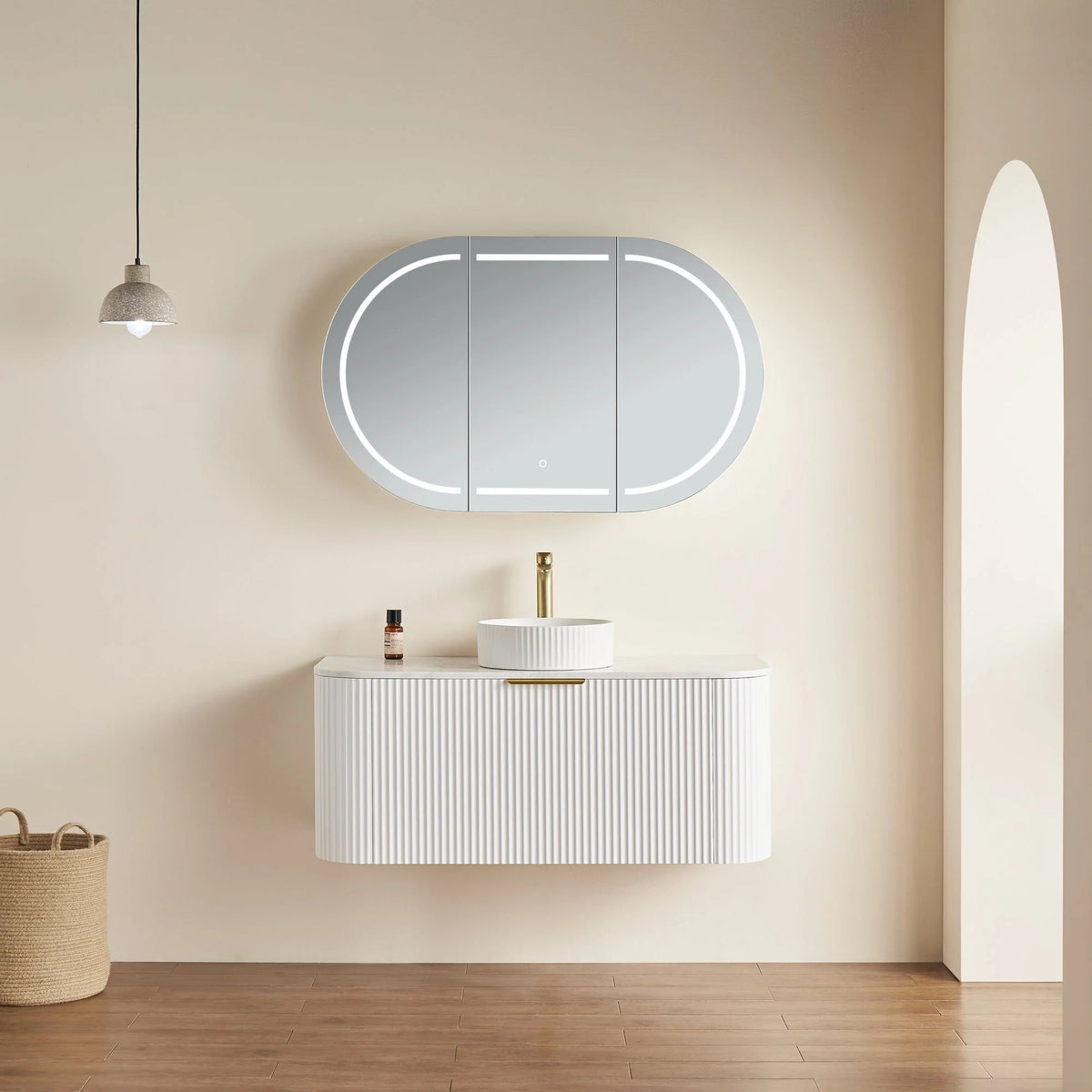 LED PVC Mirror Shaving Cabinet – Modern Bathroom Storage