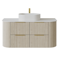 KDK Artis Wall-Mounted PVC fluted Curved Cabinet with Soft-Close Drawers — detail 7