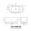 KDK Carpi Oval Freestanding Corner Bathtub — detail 16