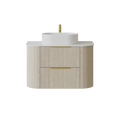 KDK Wall-Mounted PVC fluted Curved Cabinet with Soft-Close Drawers — detail 7