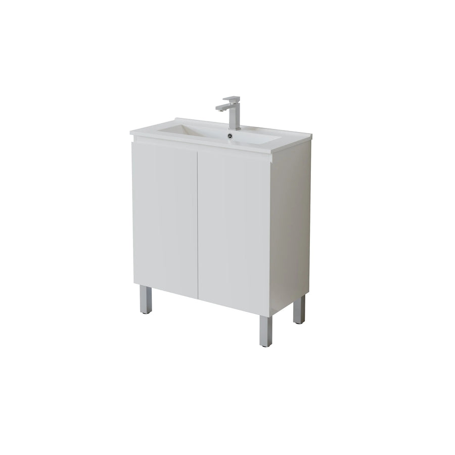Slim Freestanding Vanity with Legs (Double-Door)