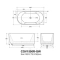 KDK Carpi Oval Freestanding Corner Bathtub — detail 14