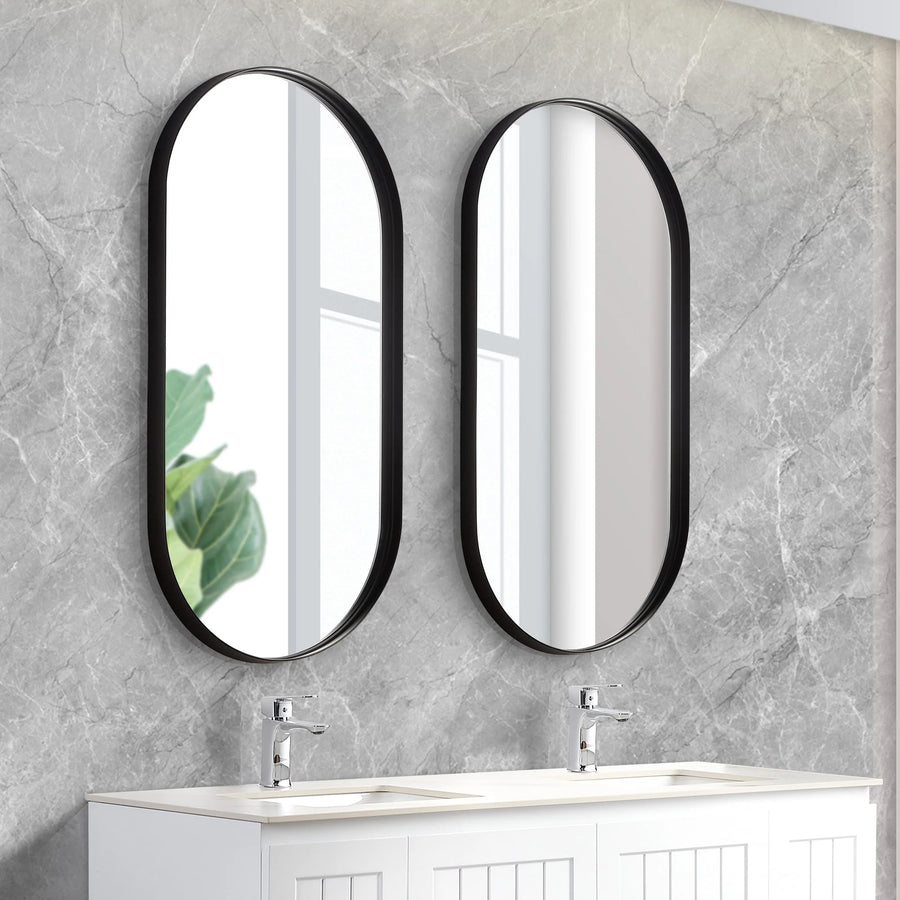 Olivia Oval Aluminum Framed Mirror