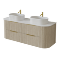 KDK Artis Wall-Mounted PVC fluted Curved Cabinet with Soft-Close Drawers — detail 5