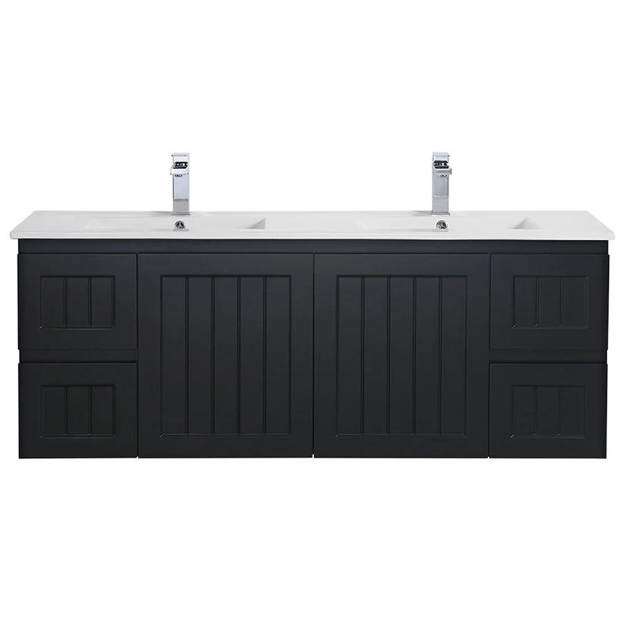 Acacia Wall-Mounted Vanity (Double Bowl)