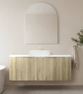 Wall-Mounted PVC Fluted Curved Cabinet with Inner Drawers — detail 7