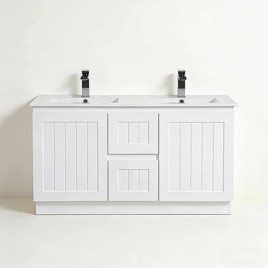 Acacia Wall-Mounted Vanity (Double Bowl)
