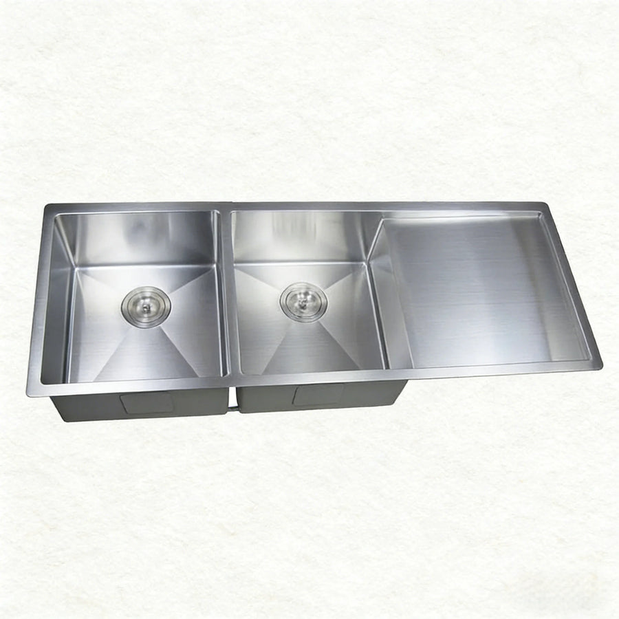 Seamless Metal Kitchen Basin Double Bowls