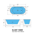 KDK Elora Oval Freestanding Right Corner Bath — detail 8