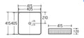 Vito Athena Fluted Square Premium Ceramic Above-Counter Basin — detail 5